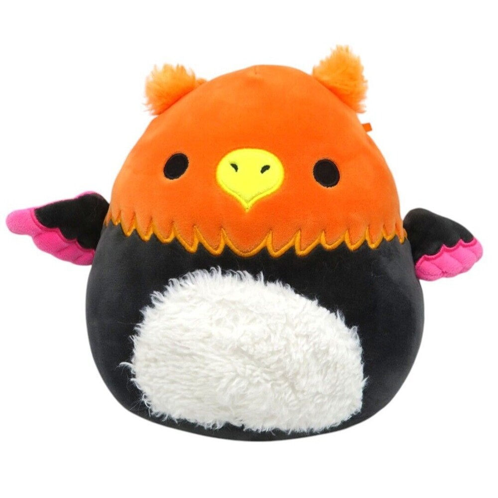 Squishmallows Myrna The Neon Orange Griffin Black Light Animal Squad Plush 8"